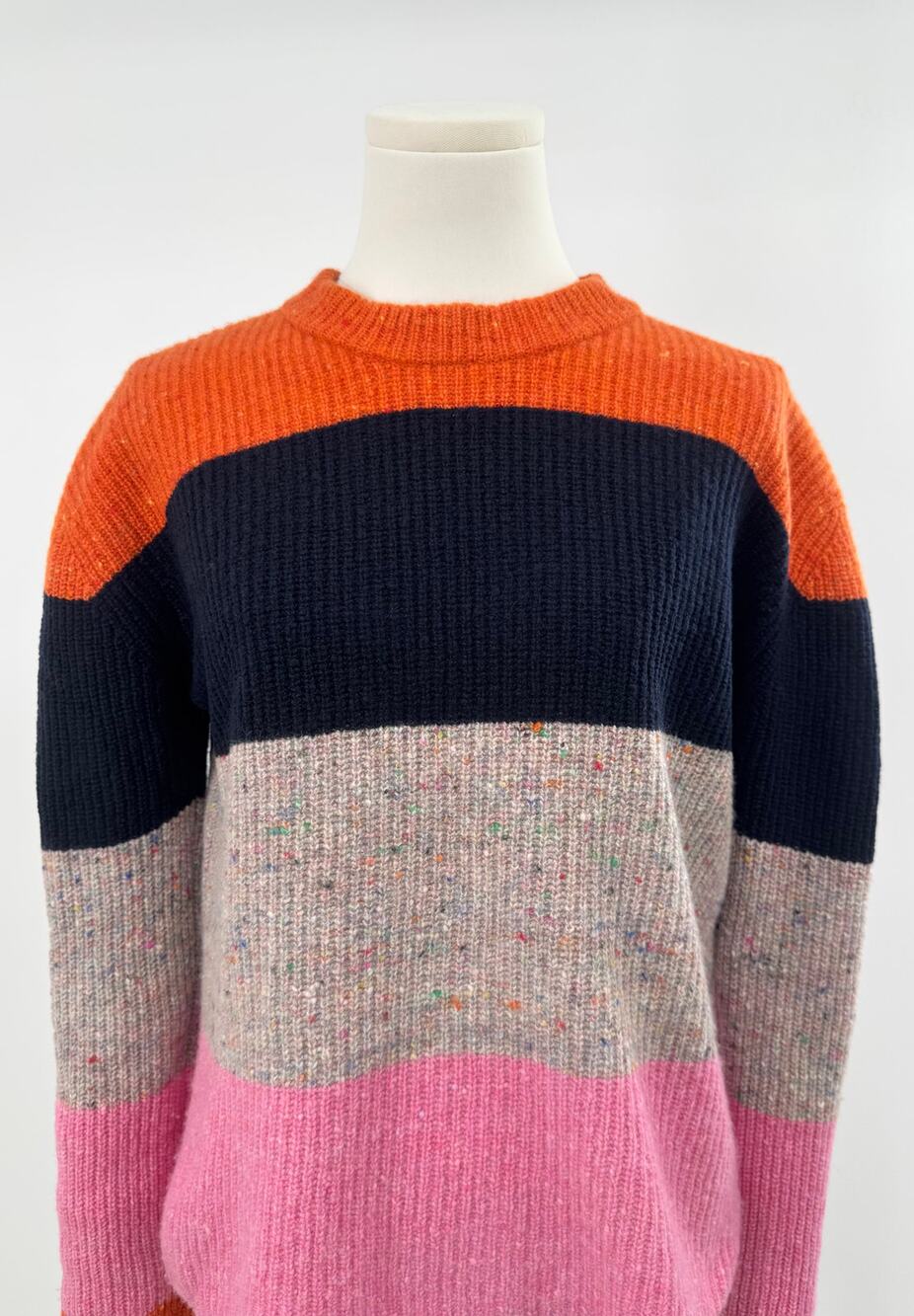 ALC Georgina Colorblock Cashmere Wool Striped Sweater Crewneck Stripes S
